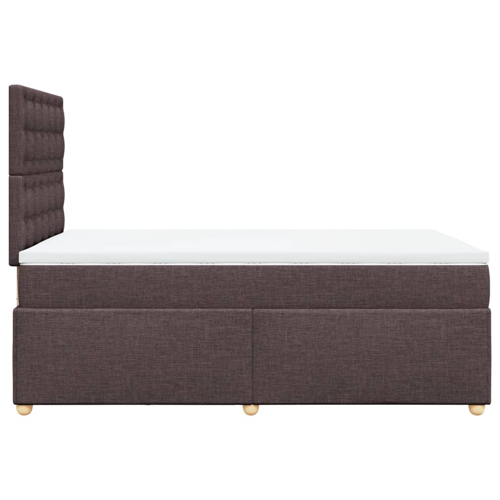 Sommier à lattes de lit et matelas marron foncé 120x190cm tissu - XIOS