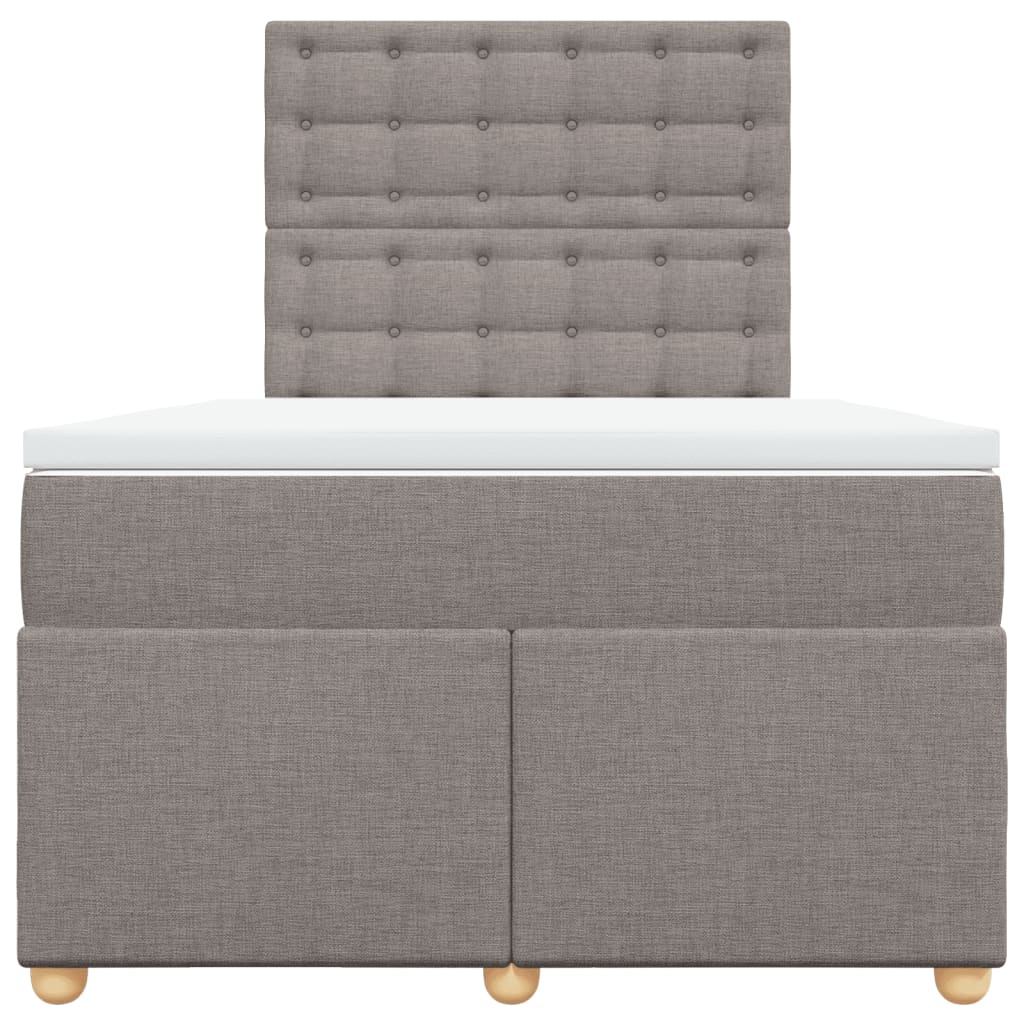 Sommier à lattes de lit avec matelas taupe 120x190 cm tissu - XIOS