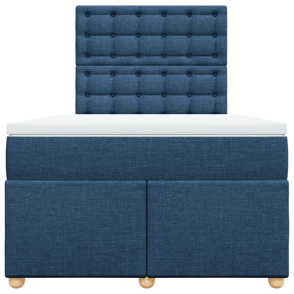 Sommier à lattes de lit avec matelas bleu 120x190 cm tissu - XIOS