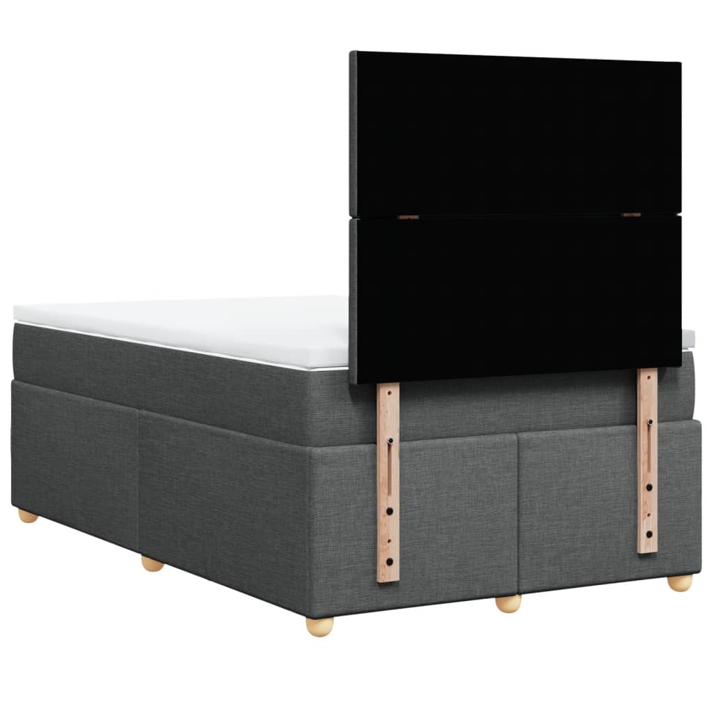 Sommier à lattes de lit avec matelas Gris foncé 120x200cm Tissu - XIOS