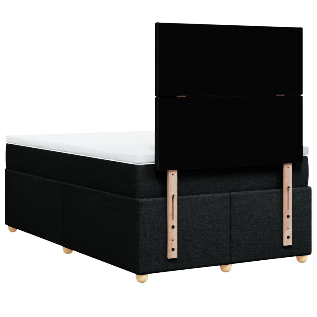 Sommier à lattes de lit avec matelas Noir 120x200 cm Tissu - XIOS