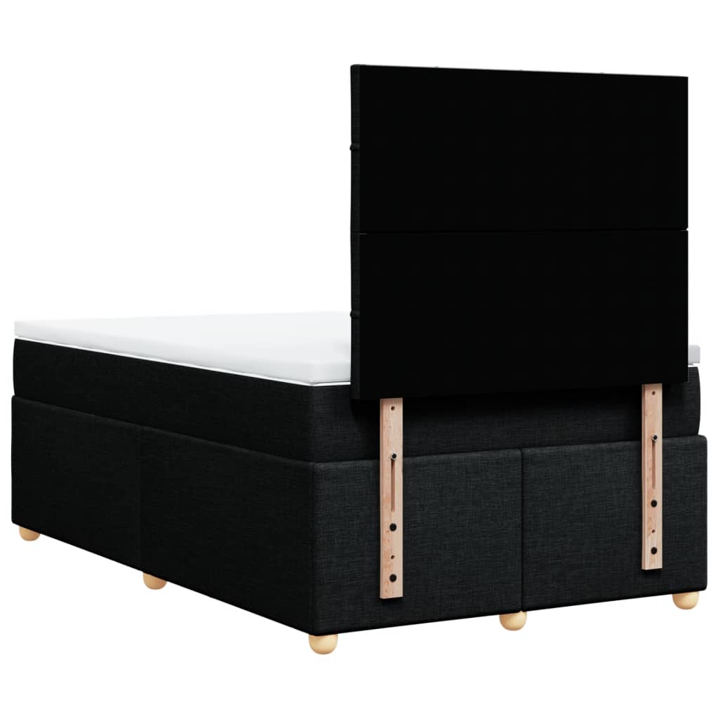 Sommier à lattes de lit avec matelas Noir 120x200 cm Tissu - XIOS
