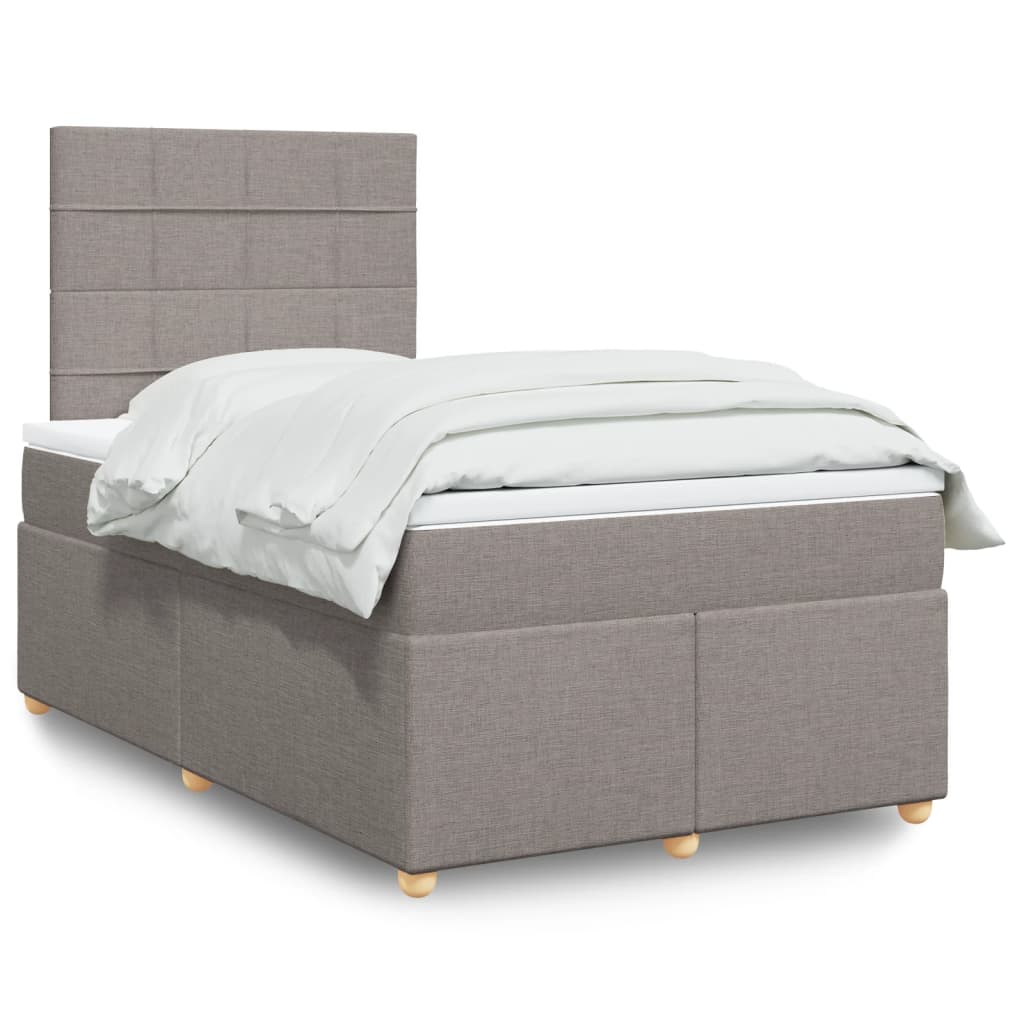 Sommier à lattes de lit avec matelas Taupe 120x200 cm Tissu - XIOS