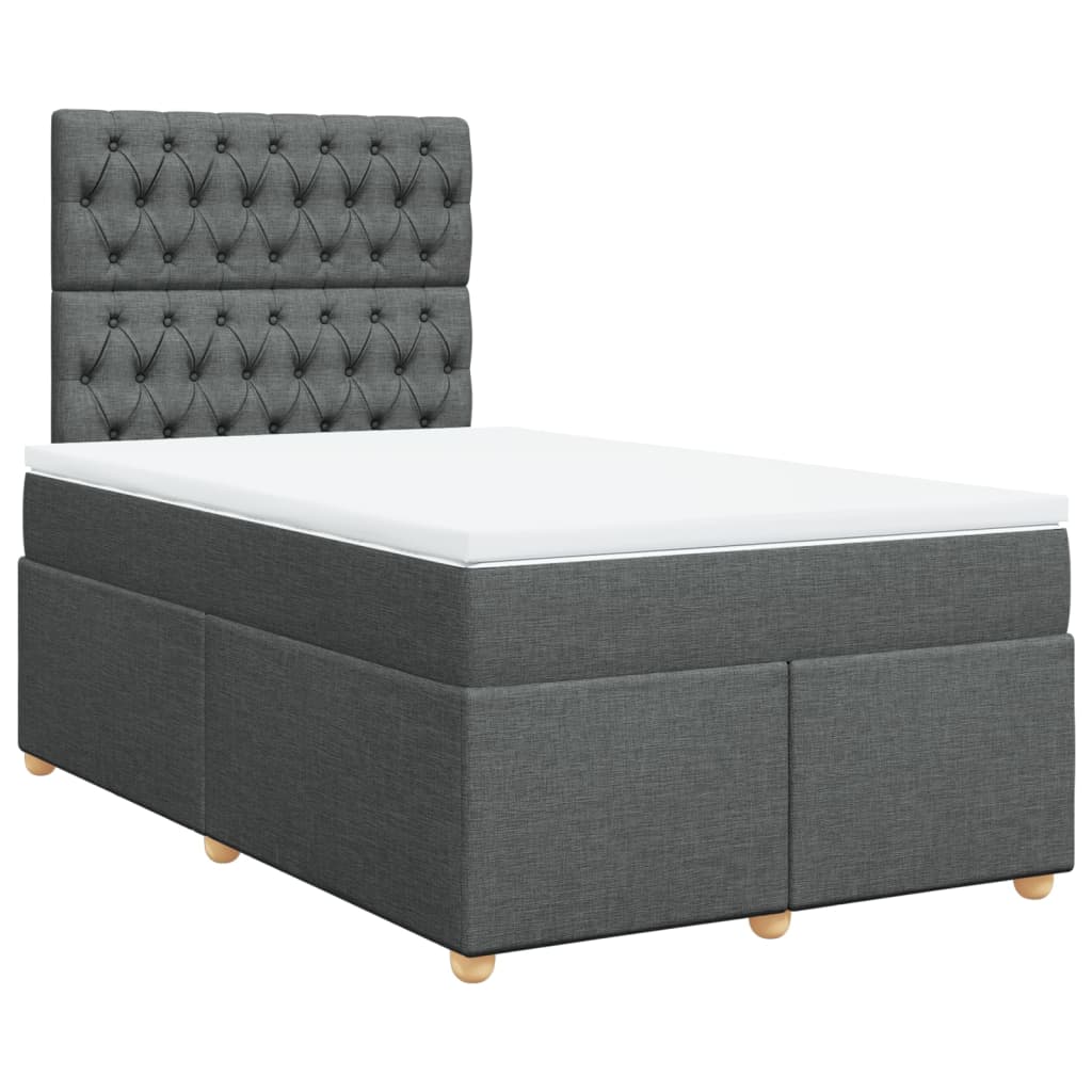Sommier à lattes de lit avec matelas Gris foncé 120x200cm Tissu - XIOS