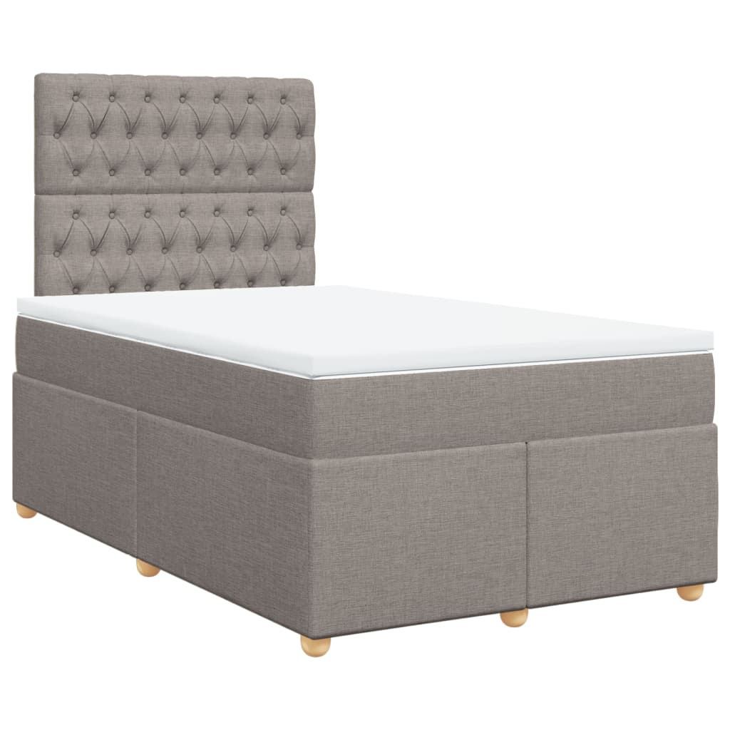 Sommier à lattes de lit avec matelas Taupe 120x200 cm Tissu - XIOS