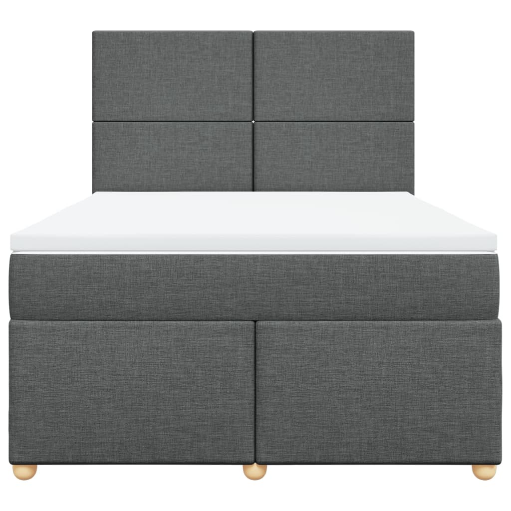 Sommier à lattes de lit avec matelas Gris foncé 140x190cm Tissu - XIOS
