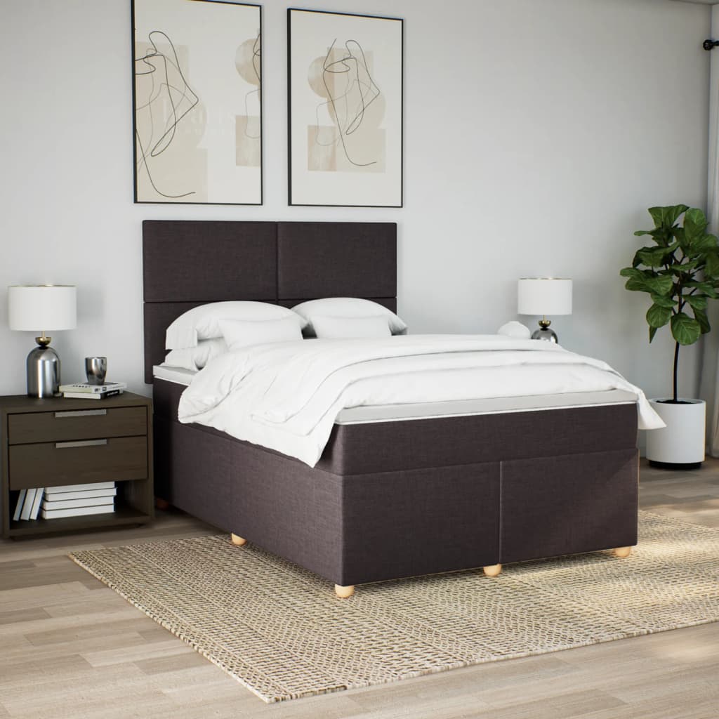 Sommier à lattes de lit avec matelas Marron foncé 140x190 cm - XIOS