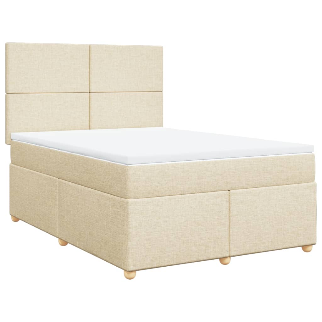Sommier à lattes de lit avec matelas Crème 140x190 cm Tissu - XIOS