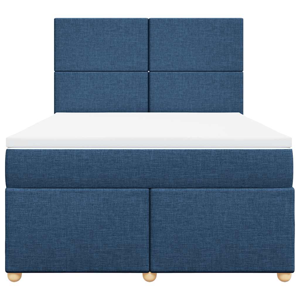 Sommier à lattes de lit avec matelas Bleu 140x190 cm Tissu - XIOS