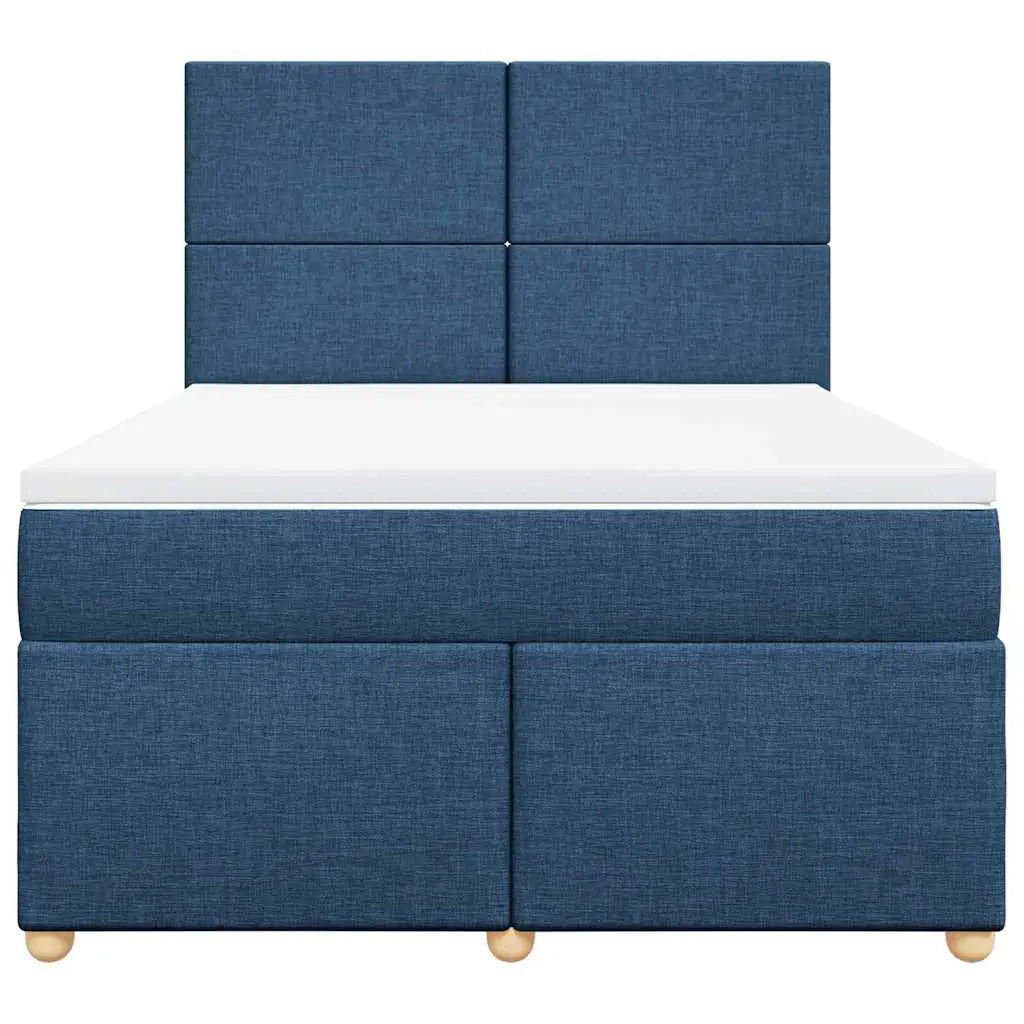 Sommier à lattes de lit avec matelas Bleu 140x190 cm Tissu - XIOS
