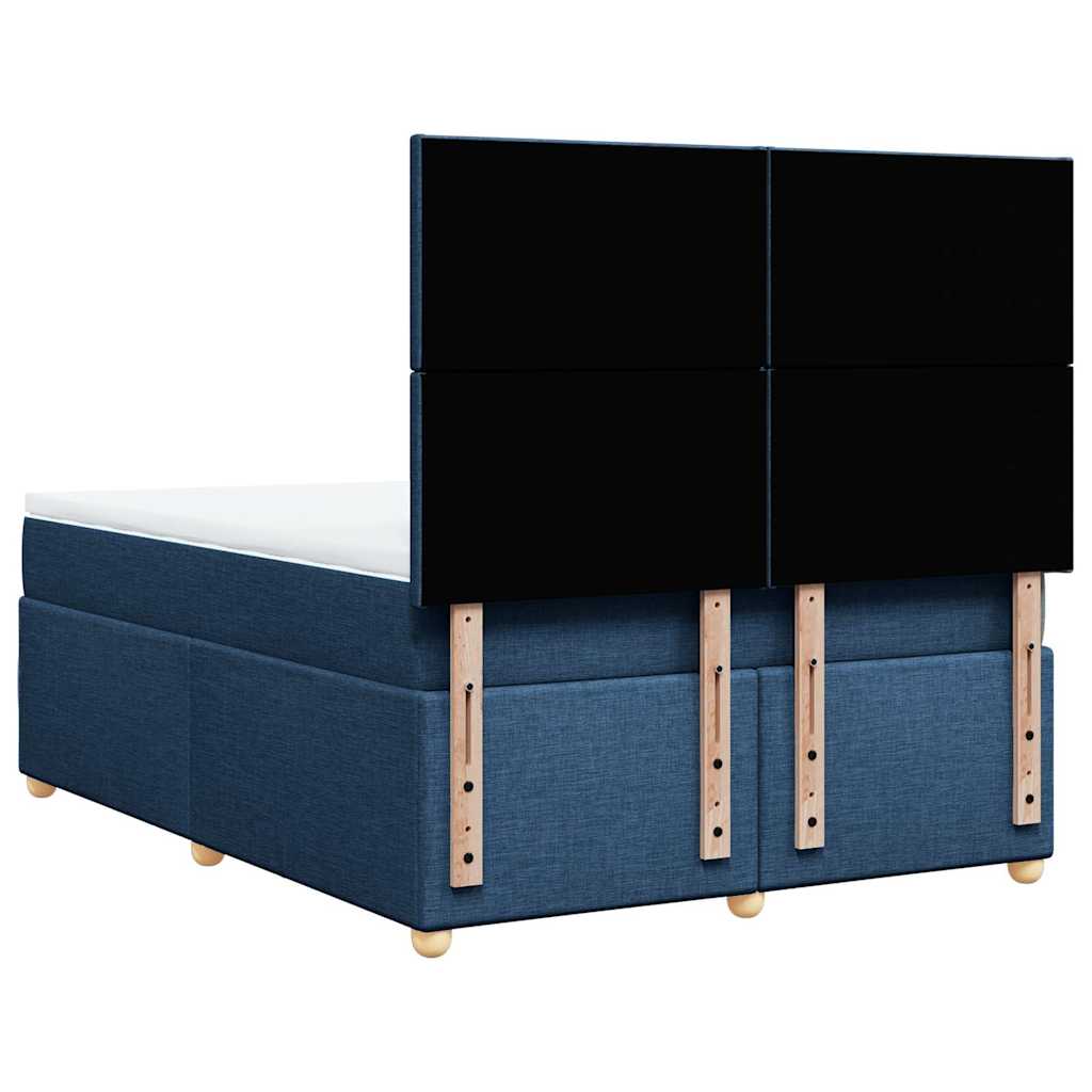 Sommier à lattes de lit avec matelas Bleu 140x190 cm Tissu - XIOS