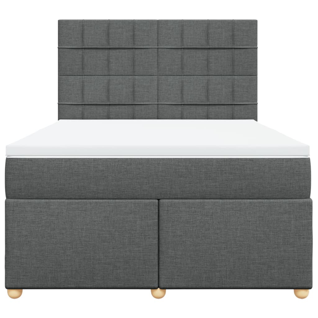Sommier à lattes de lit avec matelas Gris foncé 140x190cm Tissu - XIOS