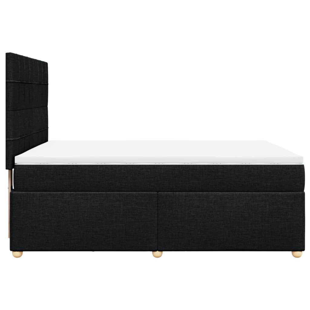 Sommier à lattes de lit avec matelas Noir 140x190 cm Tissu - XIOS