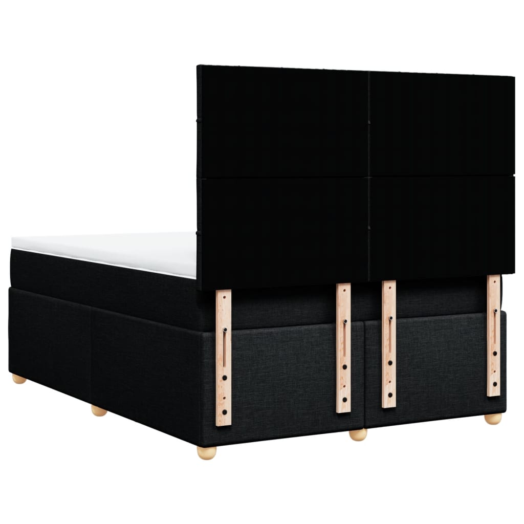 Sommier à lattes de lit avec matelas Noir 140x190 cm Tissu - XIOS