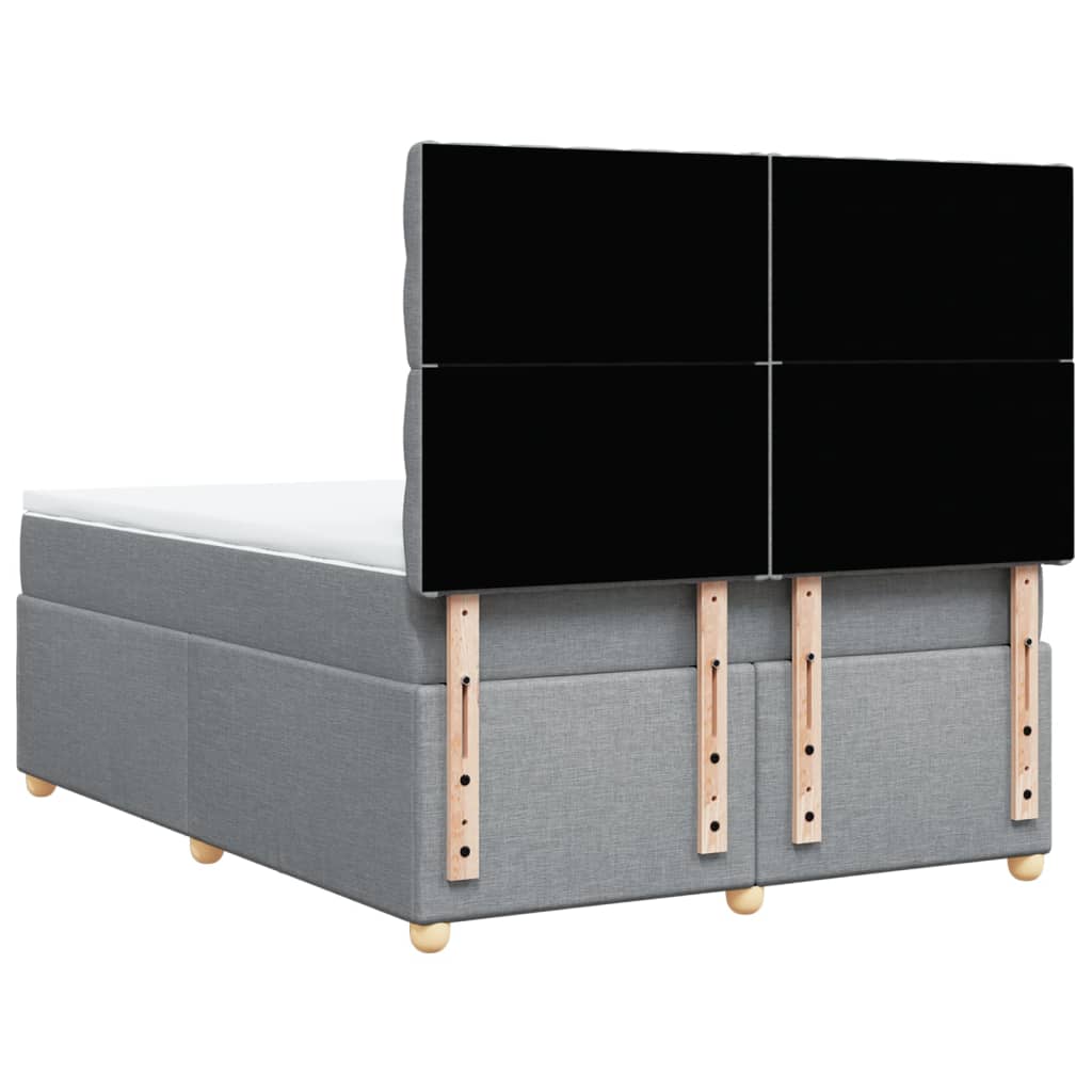 Sommier à lattes de lit avec matelas Gris clair 140x190cm Tissu - XIOS