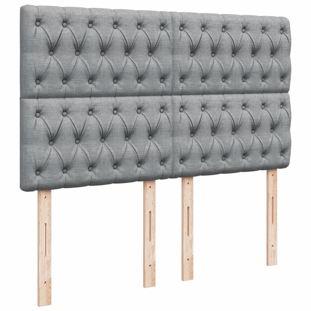 Sommier à lattes de lit avec matelas Gris clair 140x190cm Tissu - XIOS