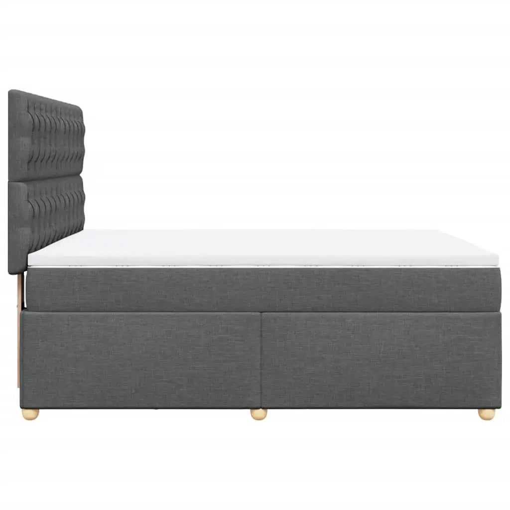 Sommier à lattes de lit avec matelas Gris foncé 140x190cm Tissu - XIOS