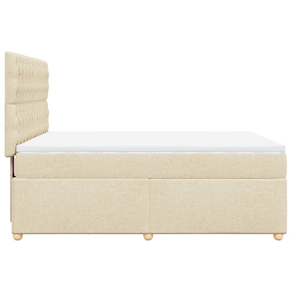 Sommier à lattes de lit avec matelas Crème 140x190 cm Tissu - XIOS