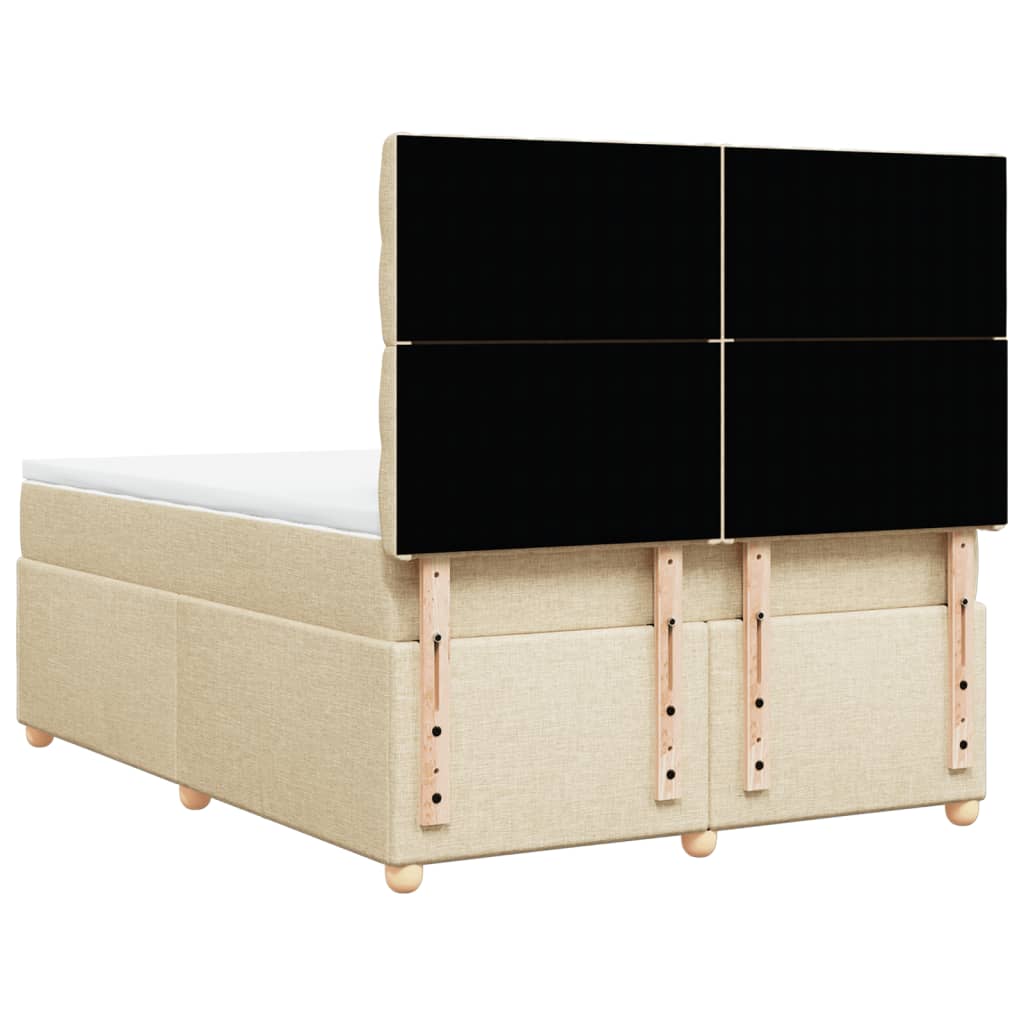 Sommier à lattes de lit avec matelas Crème 140x190 cm Tissu