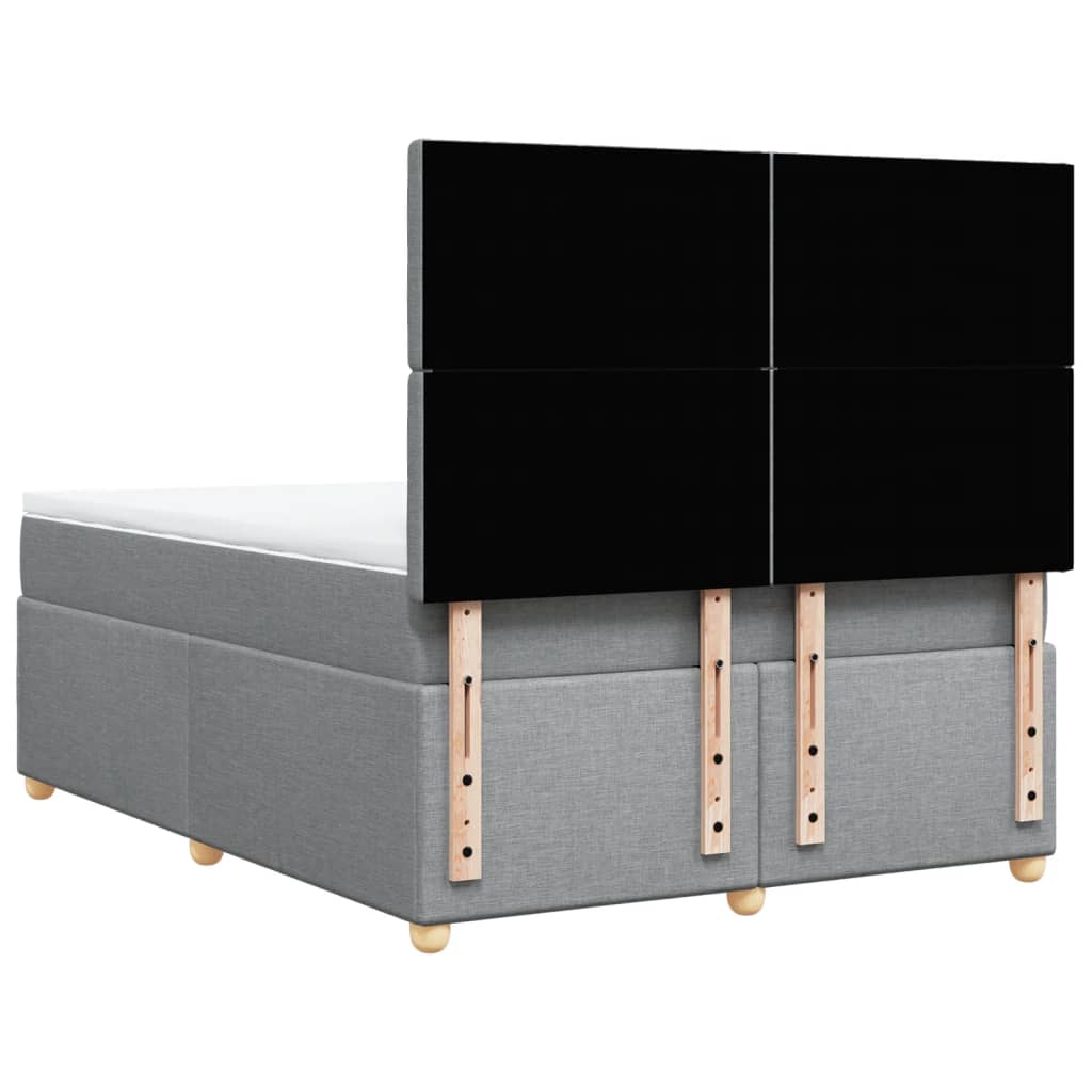 Sommier à lattes de lit avec matelas Gris clair 140x190cm Tissu - XIOS