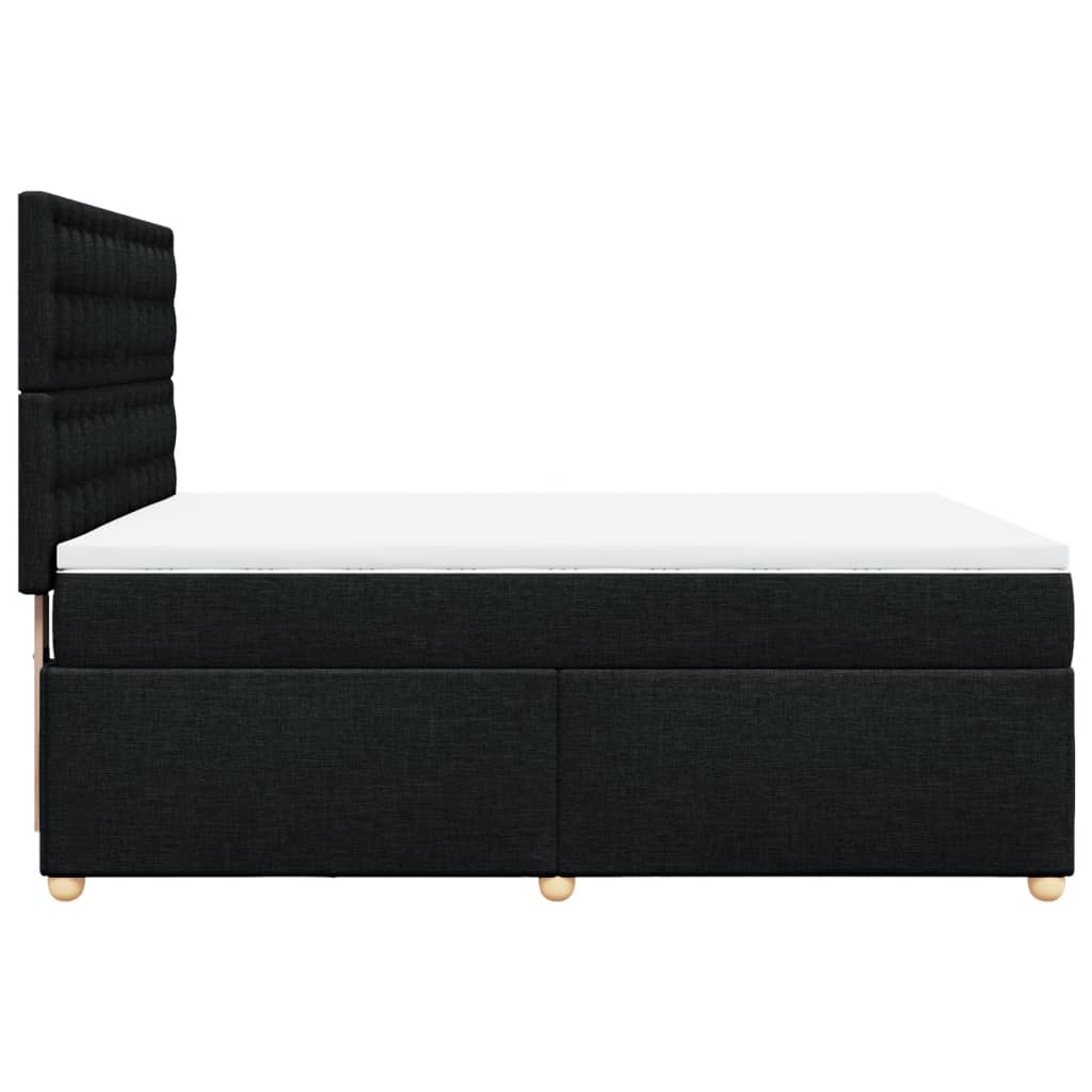 Sommier à lattes de lit avec matelas Noir 140x190 cm Tissu - XIOS