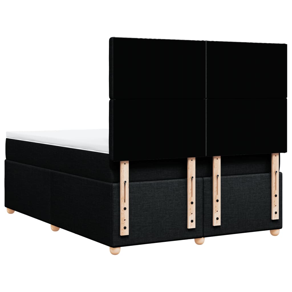 Sommier à lattes de lit avec matelas Noir 140x190 cm Tissu - XIOS