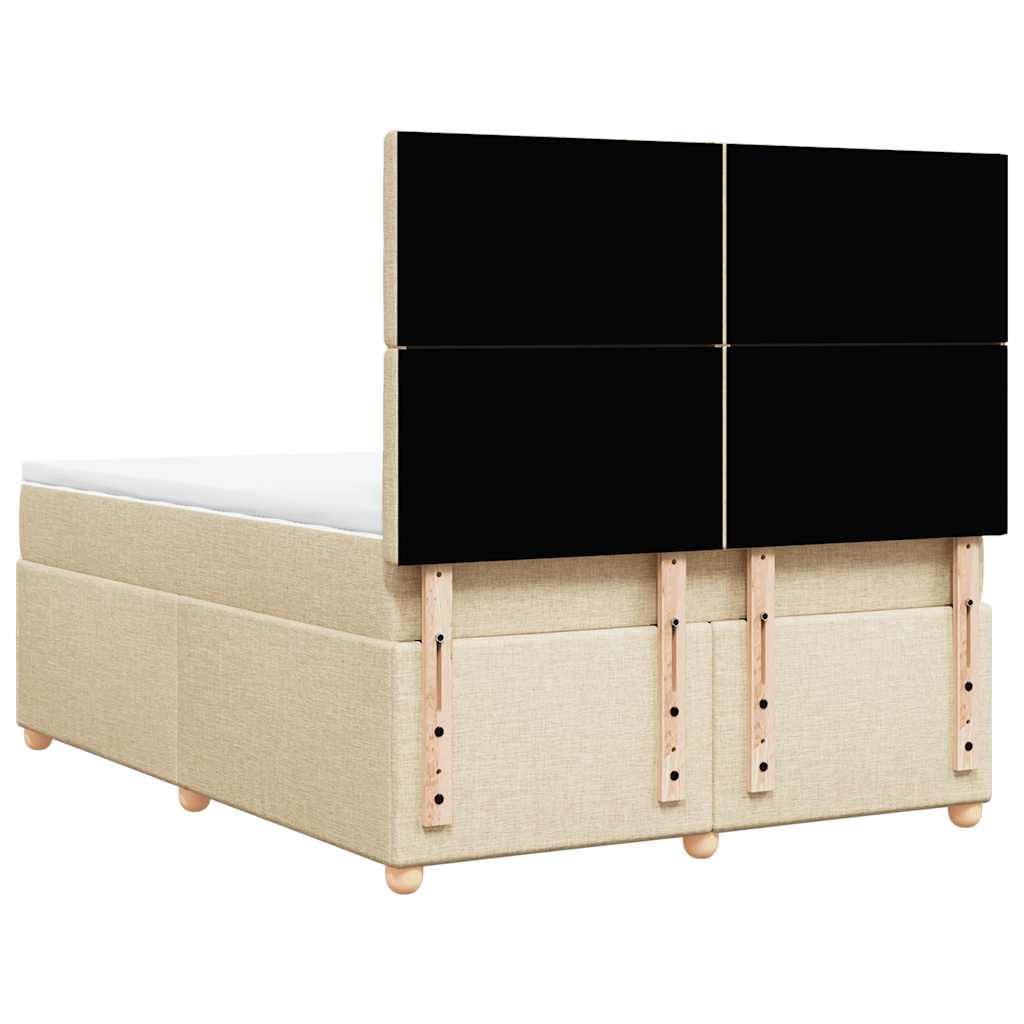 Sommier à lattes de lit avec matelas Crème 140x190 cm Tissu - XIOS