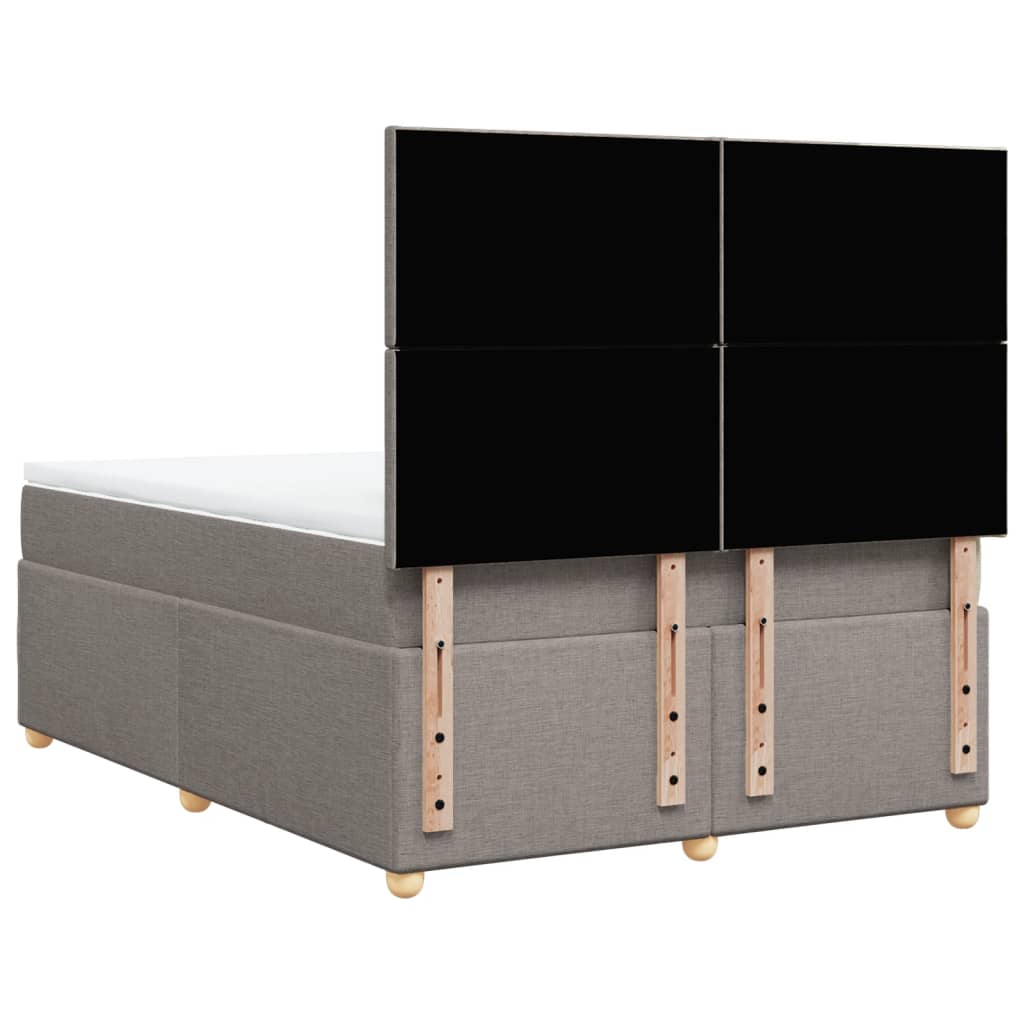 Sommier à lattes de lit avec matelas Taupe 140x200 cm Tissu - XIOS