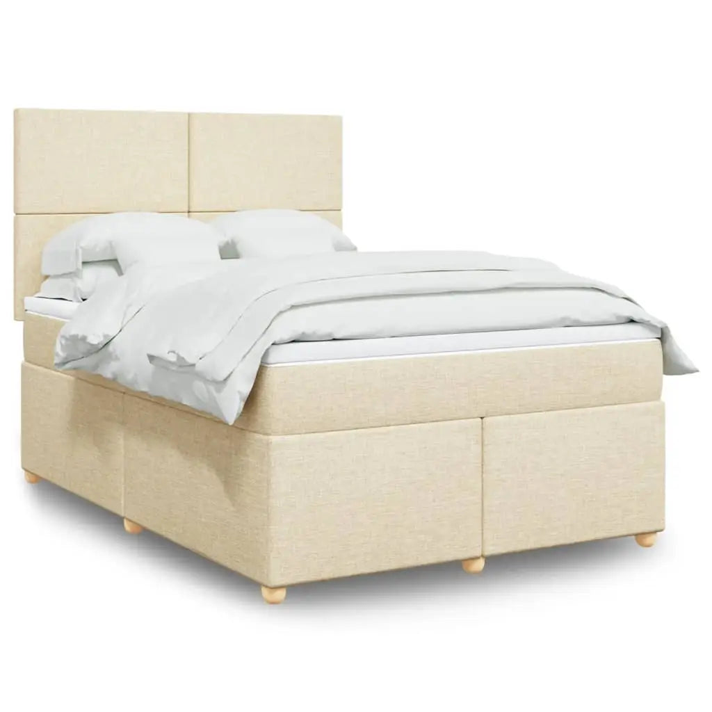 Sommier à lattes de lit avec matelas Crème 140x200 cm Tissu - XIOS