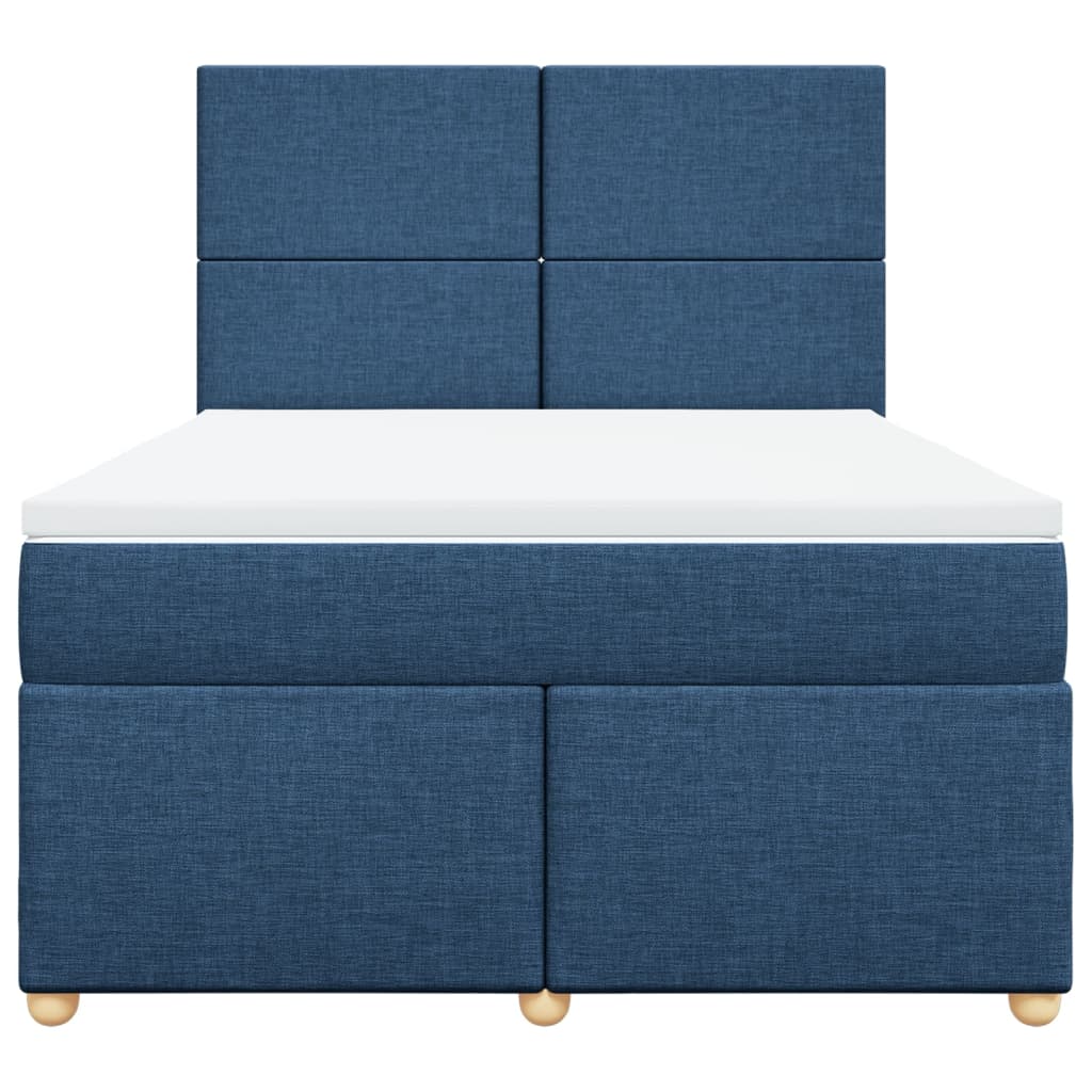 Sommier à lattes de lit avec matelas Bleu 140x200 cm Tissu - XIOS