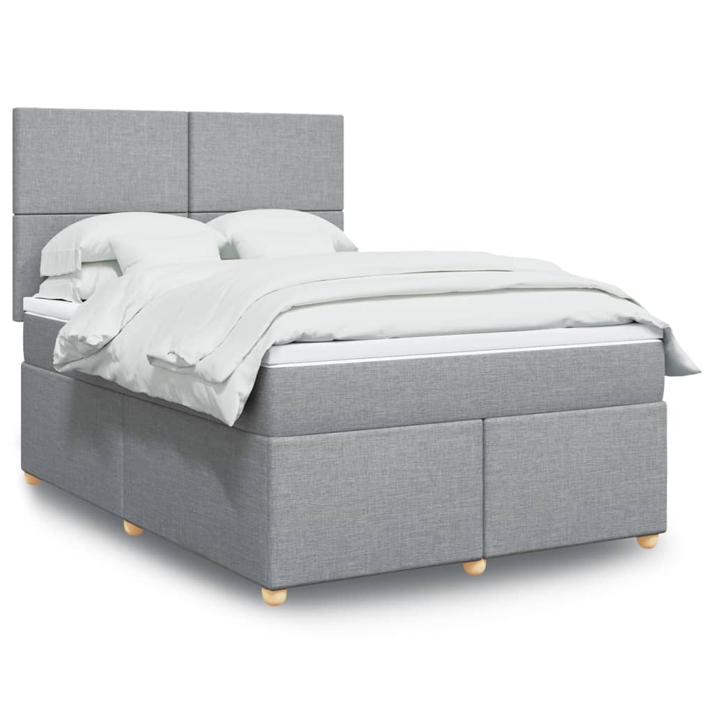 Sommier à lattes de lit avec matelas Gris clair 160x200cm Tissu - XIOS