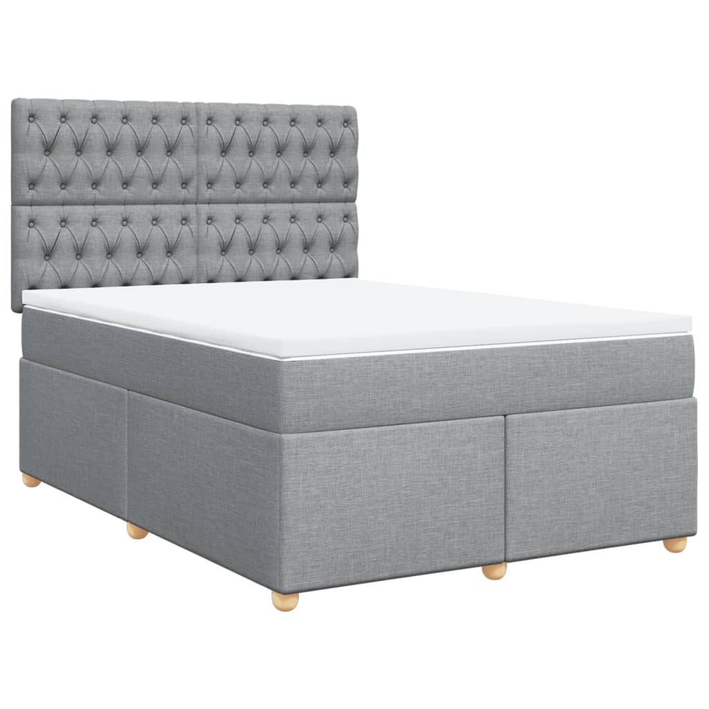 Sommier à lattes de lit avec matelas Gris clair 160x200cm Tissu - XIOS