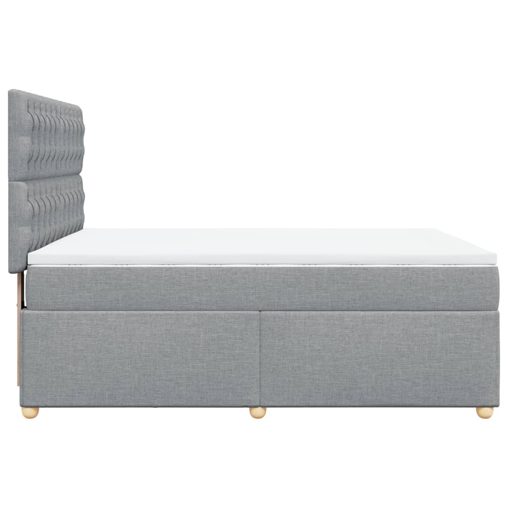 Sommier à lattes de lit avec matelas Gris clair 160x200cm Tissu - XIOS