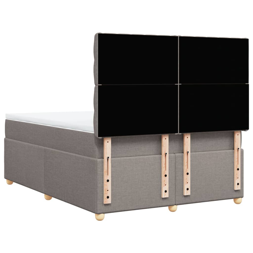 Sommier à lattes de lit avec matelas Taupe 160x200 cm Tissu - XIOS
