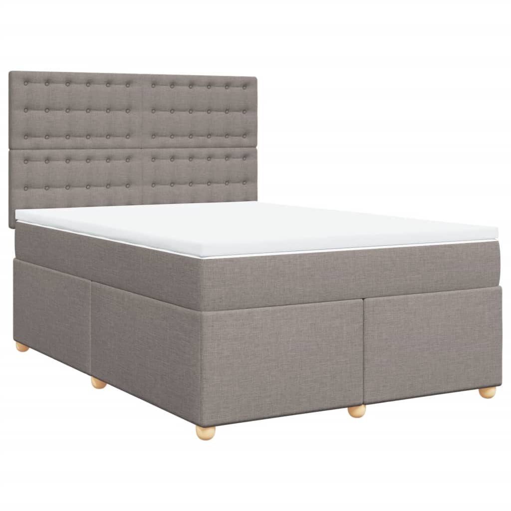 Sommier à lattes de lit avec matelas Taupe 160x200 cm Tissu - XIOS