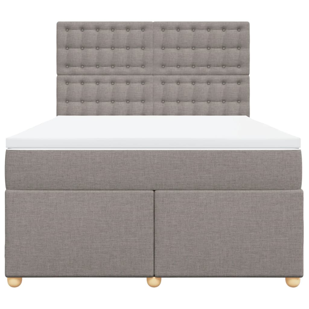 Sommier à lattes de lit avec matelas Taupe 160x200 cm Tissu - XIOS