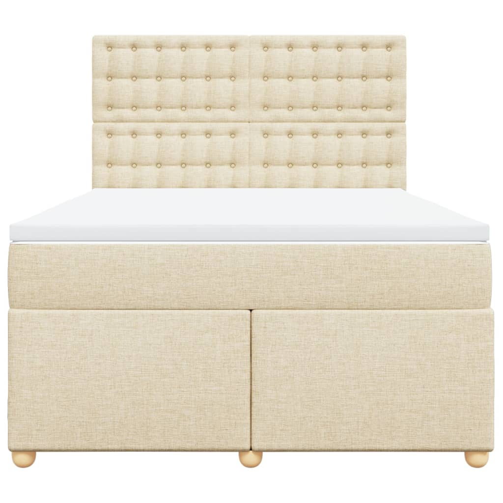 Sommier à lattes de lit avec matelas Crème 160x200 cm Tissu - XIOS