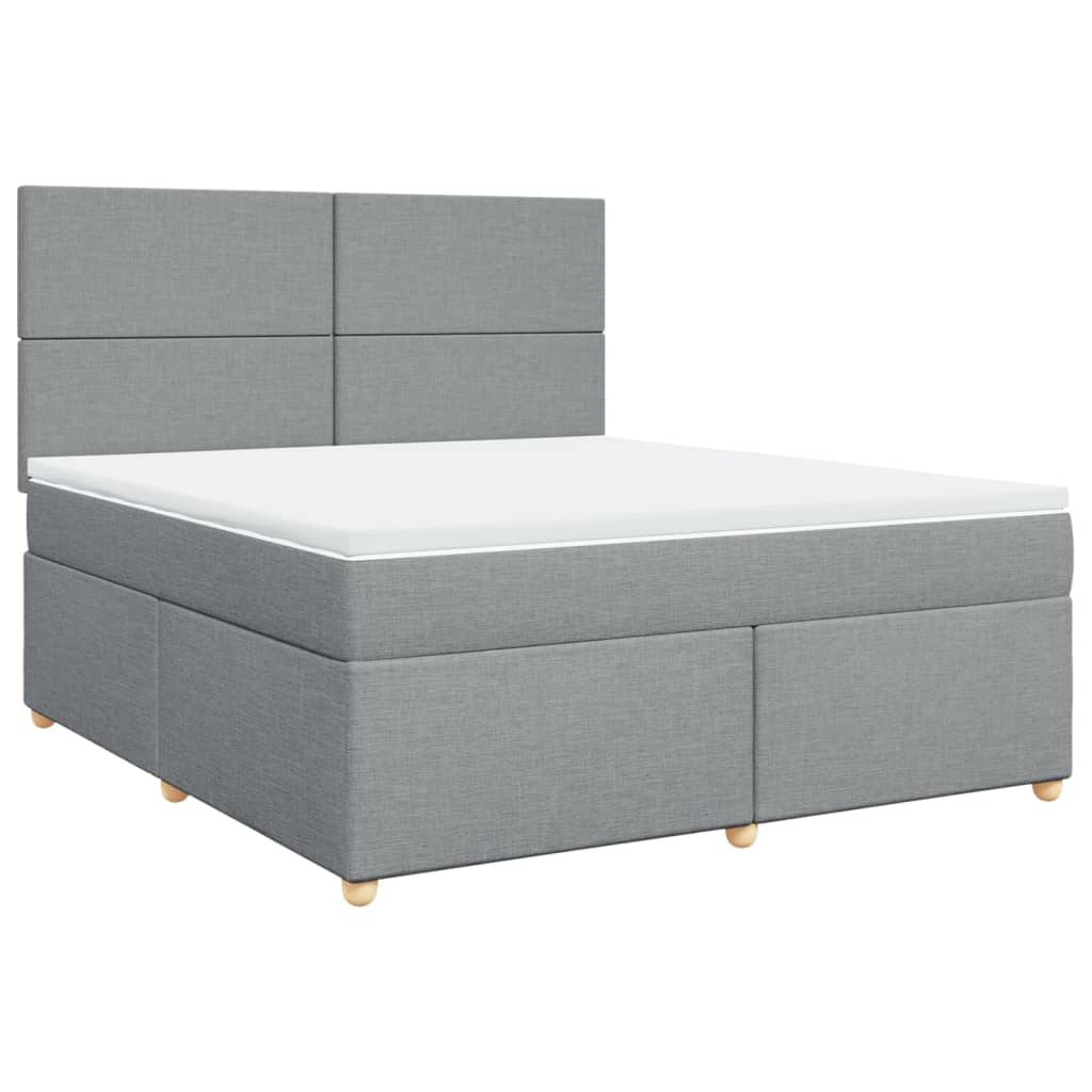Sommier à lattes de lit avec matelas Gris clair 180x200cm Tissu - XIOS