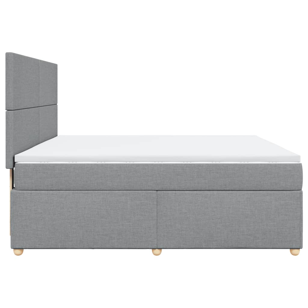 Sommier à lattes de lit avec matelas Gris clair 180x200cm Tissu - XIOS