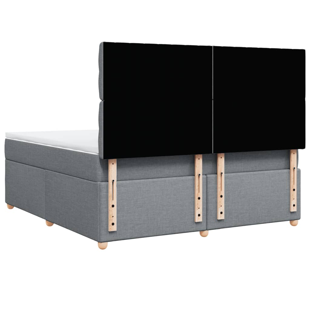 Sommier à lattes de lit avec matelas Gris clair 180x200cm Tissu - XIOS