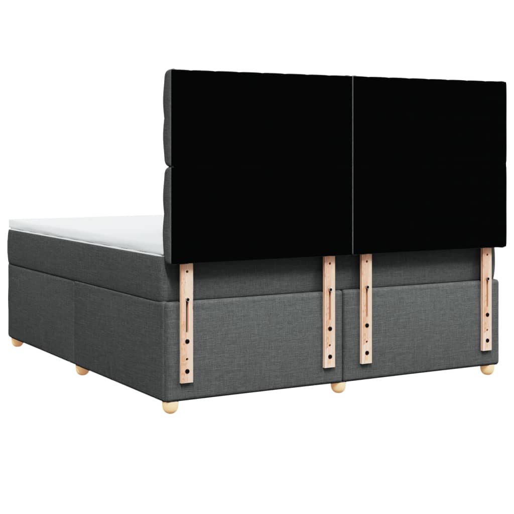 Sommier à lattes de lit avec matelas Gris foncé 180x200cm Tissu - XIOS