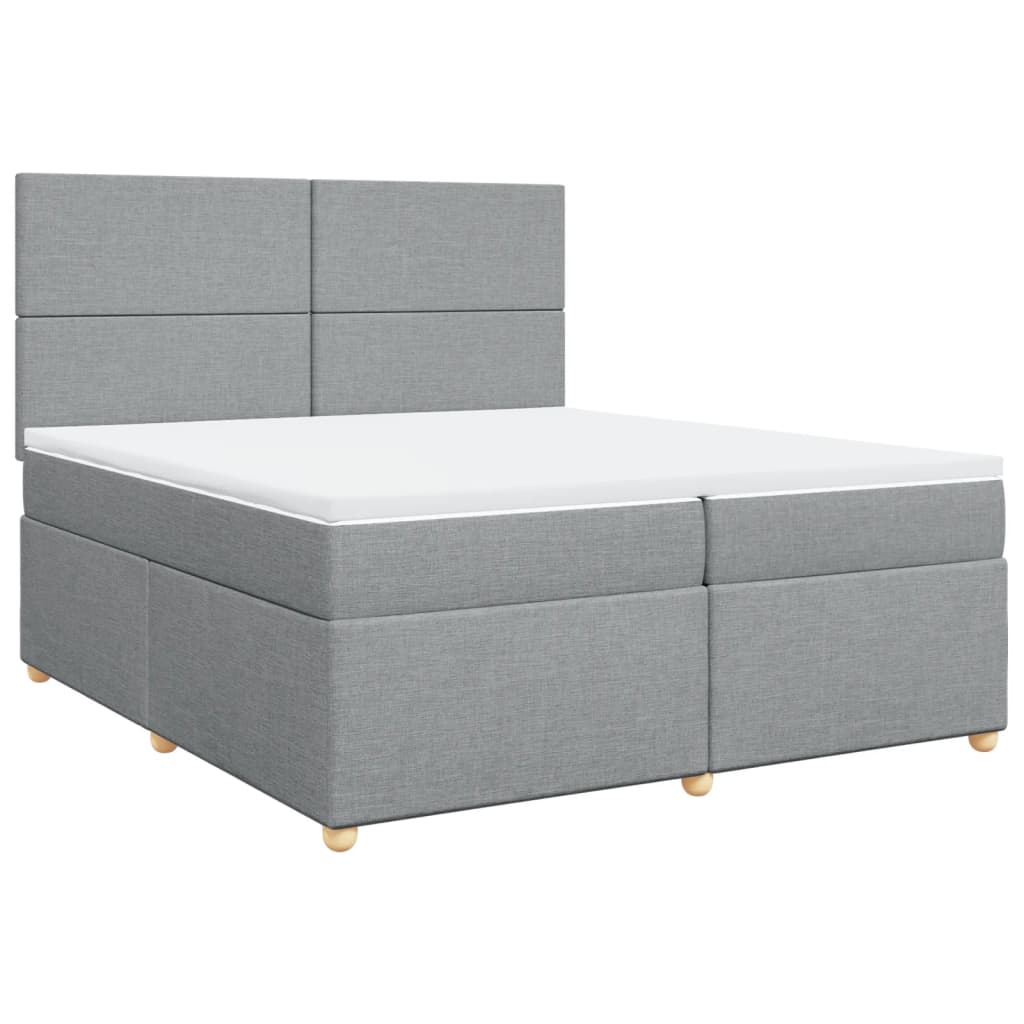 Sommier à lattes de lit avec matelas Gris clair 200x200cm Tissu - XIOS