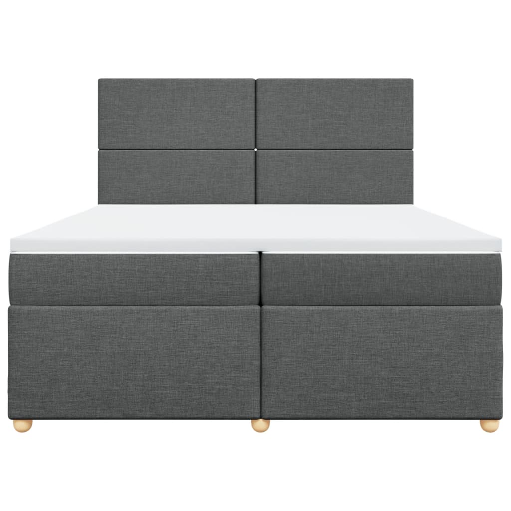 Sommier à lattes de lit avec matelas Gris foncé 200x200cm Tissu - XIOS