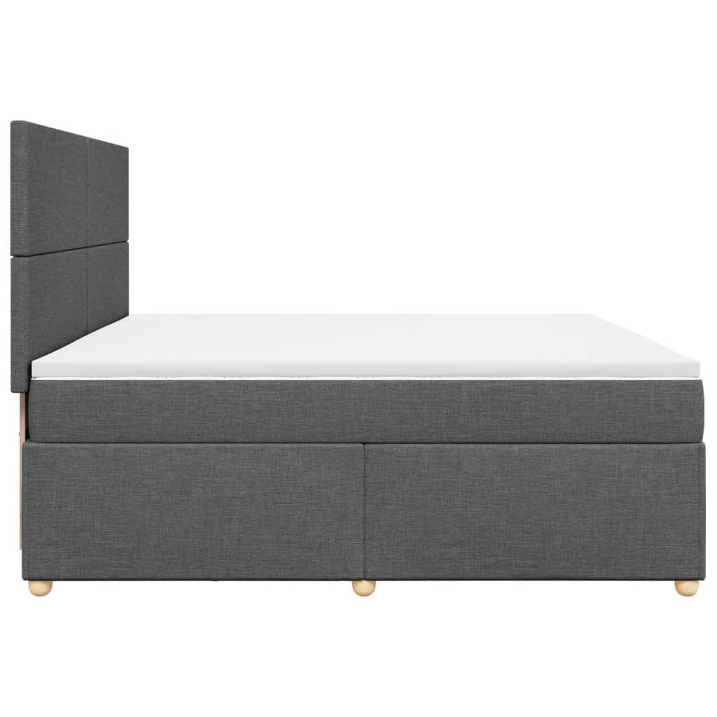 Sommier à lattes de lit avec matelas Gris foncé 200x200cm Tissu - XIOS