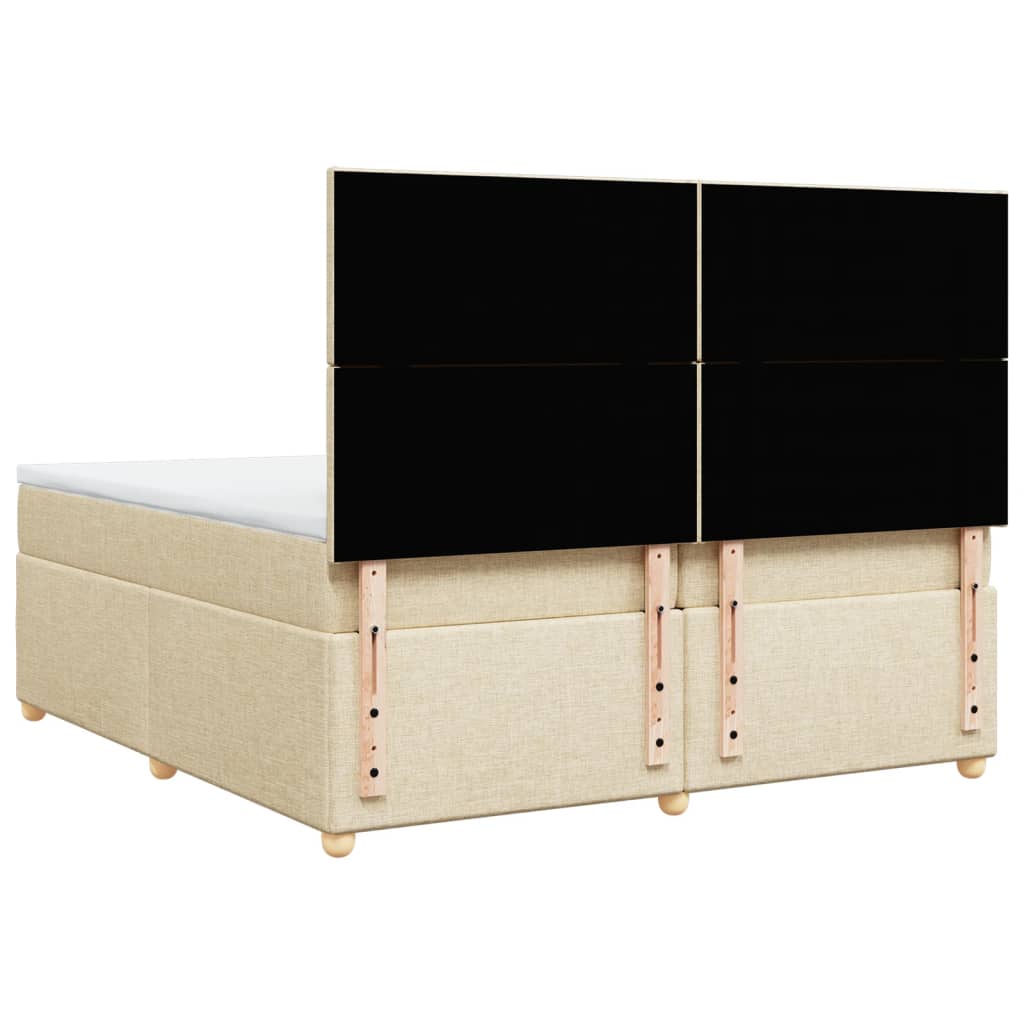 Sommier à lattes de lit avec matelas Crème 200x200 cm Tissu - XIOS