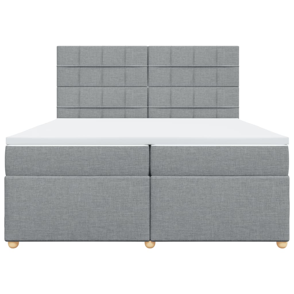 Sommier à lattes de lit avec matelas Gris clair 200x200cm Tissu - XIOS
