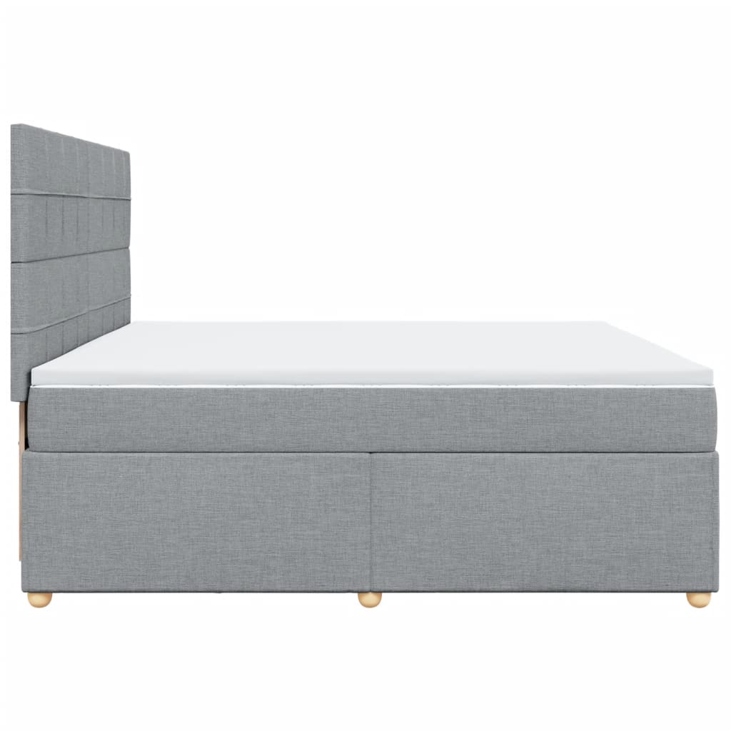 Sommier à lattes de lit avec matelas Gris clair 200x200cm Tissu - XIOS