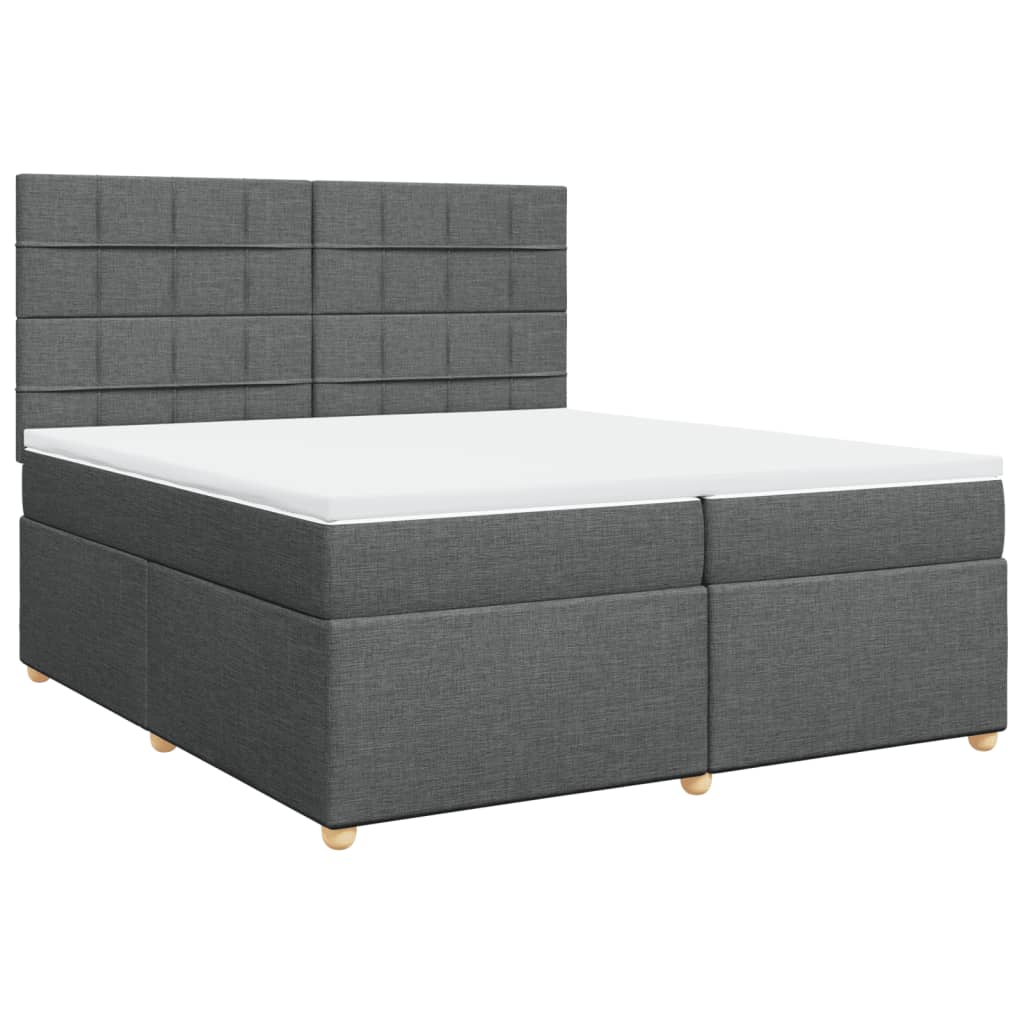 Sommier à lattes de lit avec matelas Gris foncé 200x200cm Tissu - XIOS