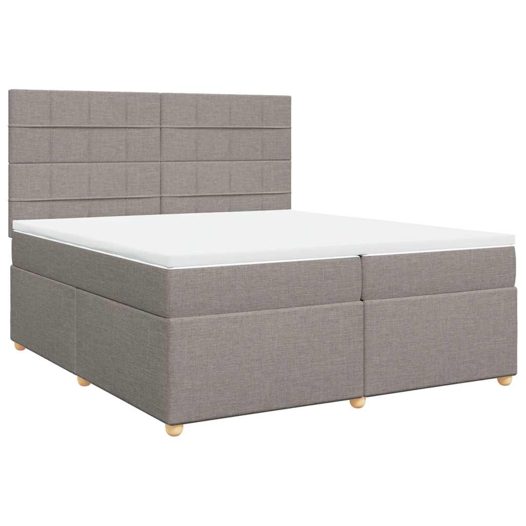 Sommier à lattes de lit avec matelas Taupe 200x200 cm Tissu - XIOS