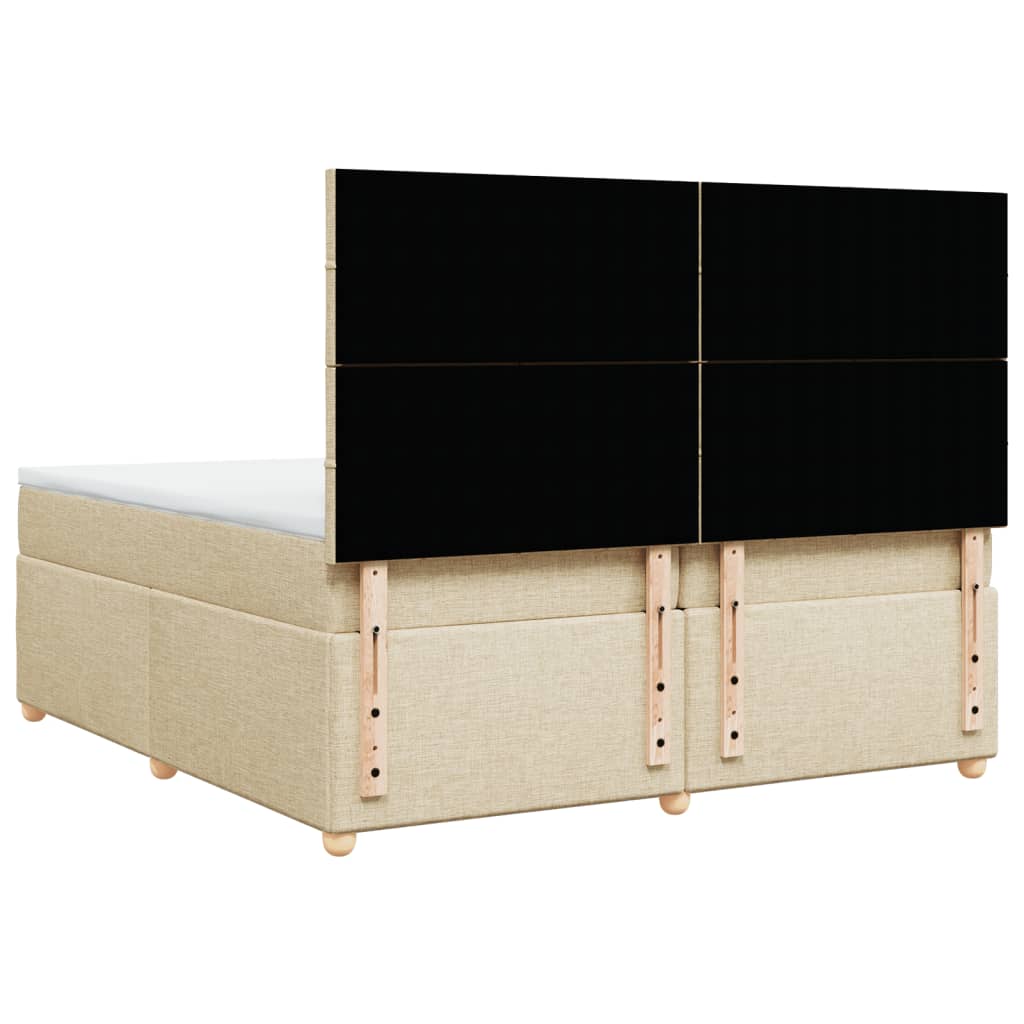 Sommier à lattes de lit avec matelas Crème 200x200 cm Tissu - XIOS